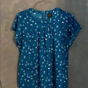 Worthington blue floral top